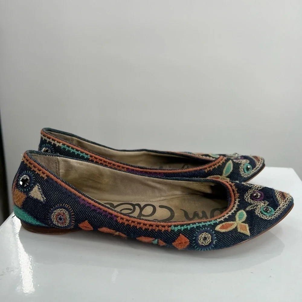 Sam Edelman Devon Denim Flats Ladies Size 4M